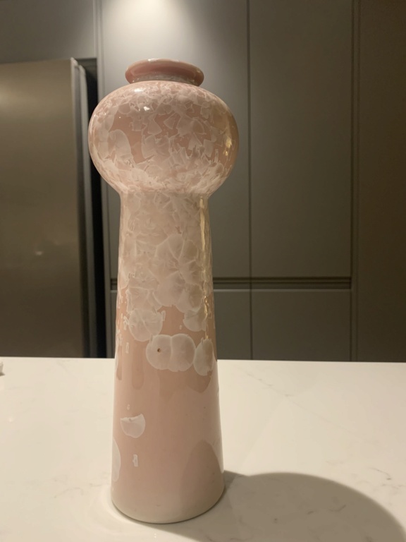 Pink Ceramic Vase With Pearl Like Shards / Circles ID Help Img_4413