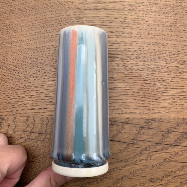 ID Help for Small Drip Glaze Vertical Line Vase Img_6211