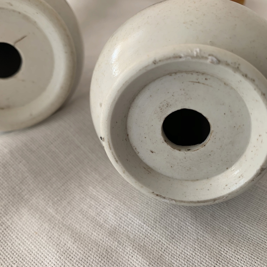 Ceramic Salt & Pepper or dry mustard Pots - Castleford mochaware?  Img_8410