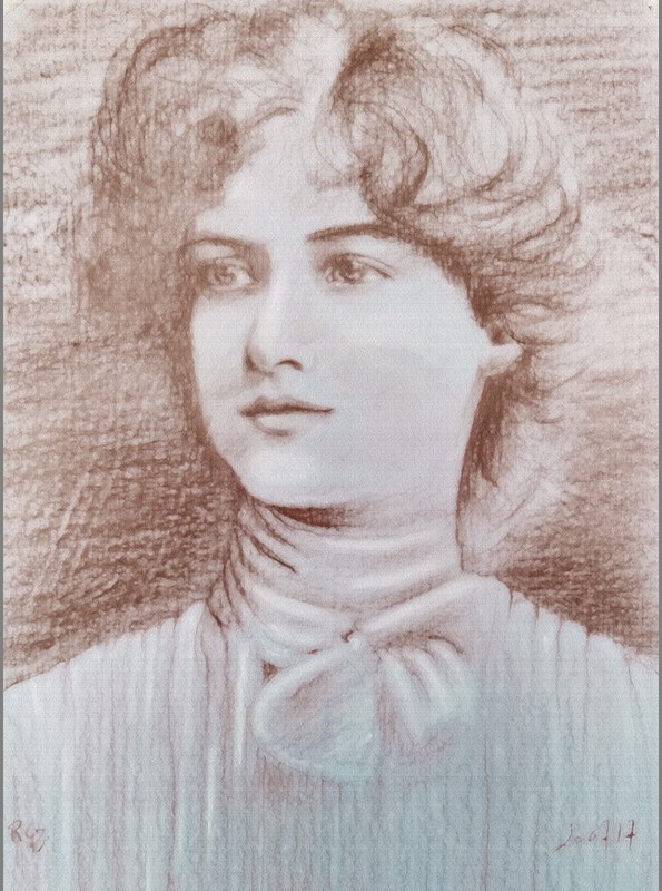 Portrait crayon pastel gras. Dessi119