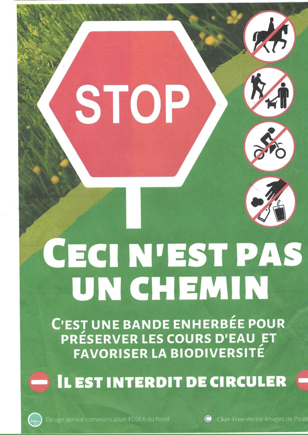 traces de voiture dans jachere reconverti en chemin par l'administration  Affich11