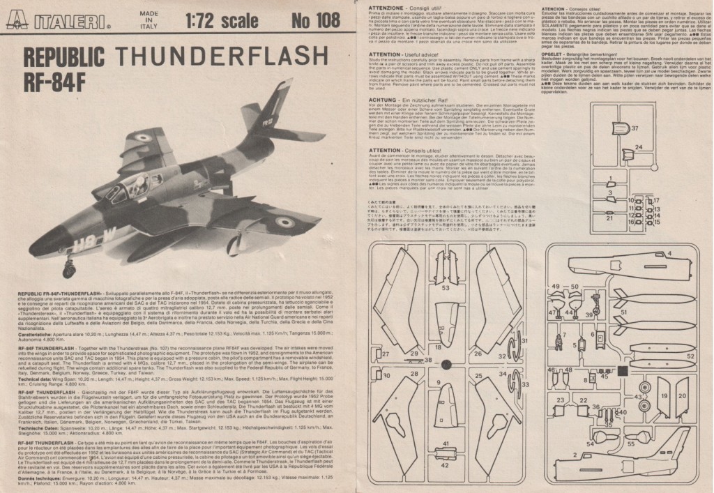 italeri - 1/72 Italeri Republic RF-84F Thunderflash 411