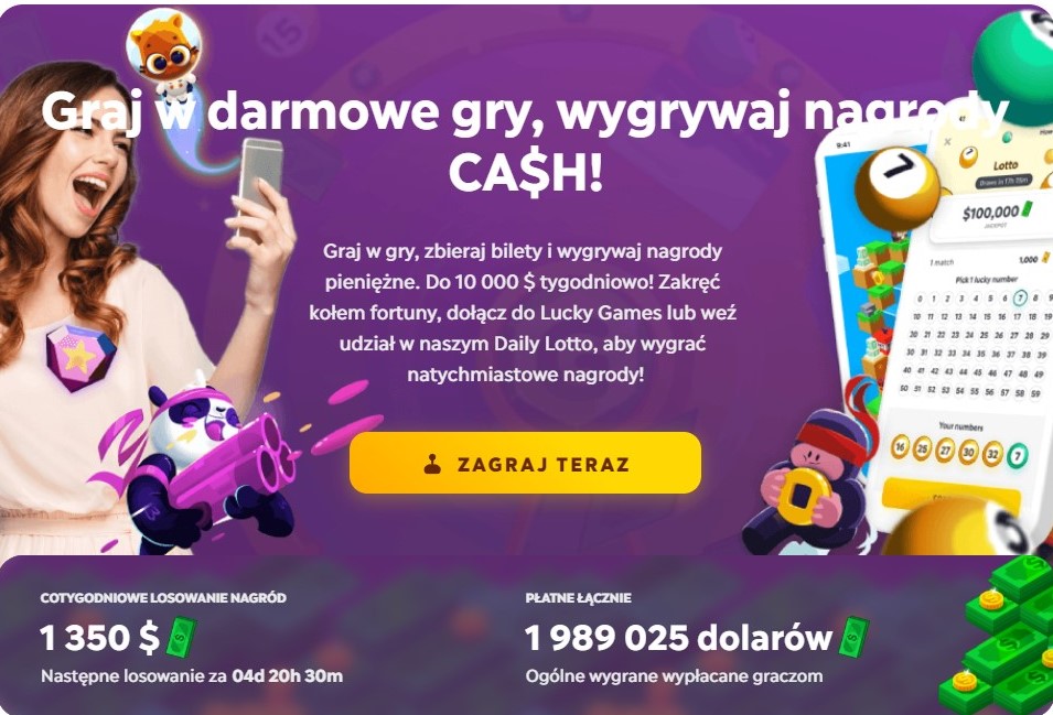 Gamee - graj w gry, zbieraj bilety i wygrywaj nagrody pieniężne Gamee210