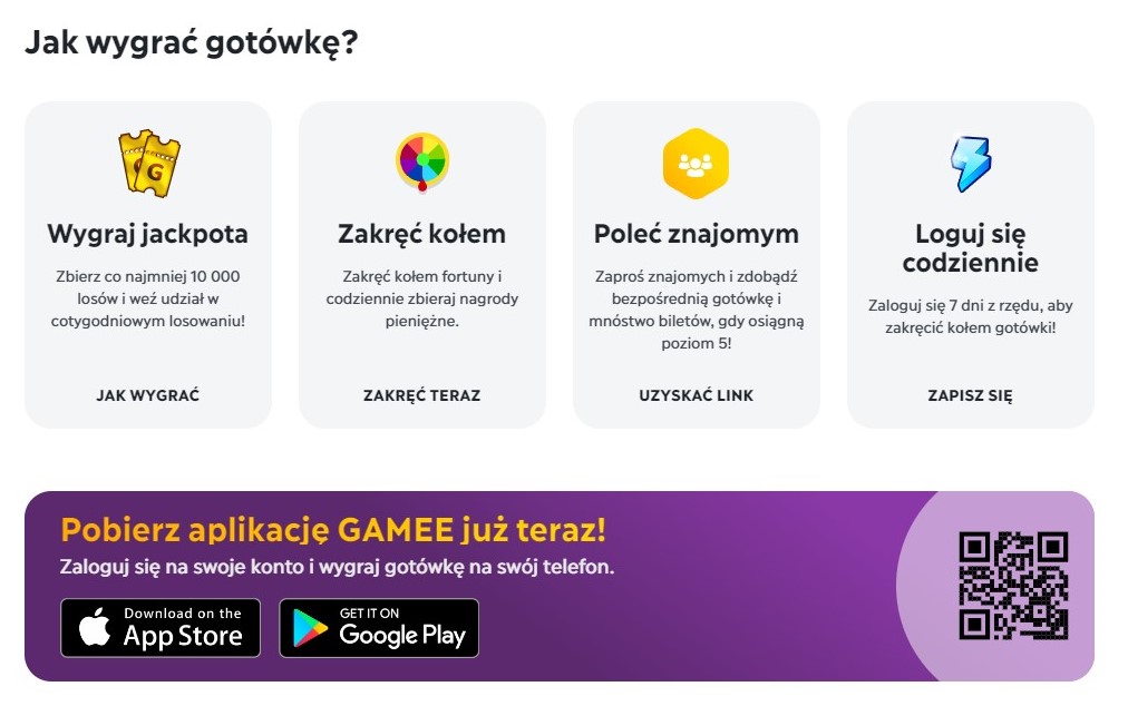 Gamee - graj w gry, zbieraj bilety i wygrywaj nagrody pieniężne Gamee310