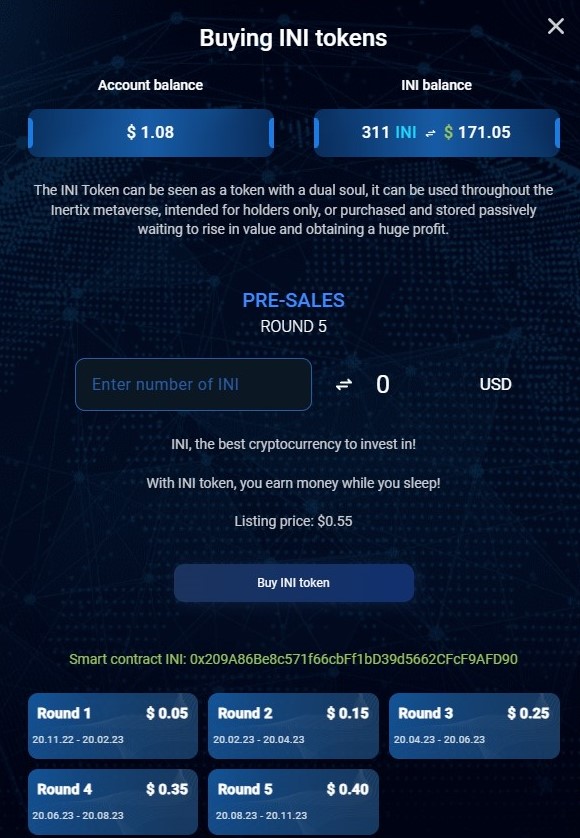 Inertix Token ($INI) mega bonus na start Inri210