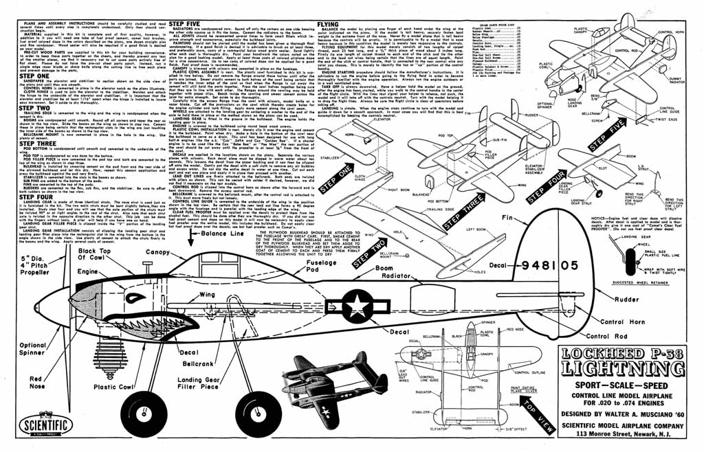 Scientific P-38 plans wanted Scip3810