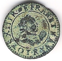 Denier tournois 1618 R LOYS XIII Photo_13