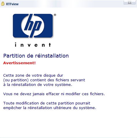 Formatage de PC HP Partit10