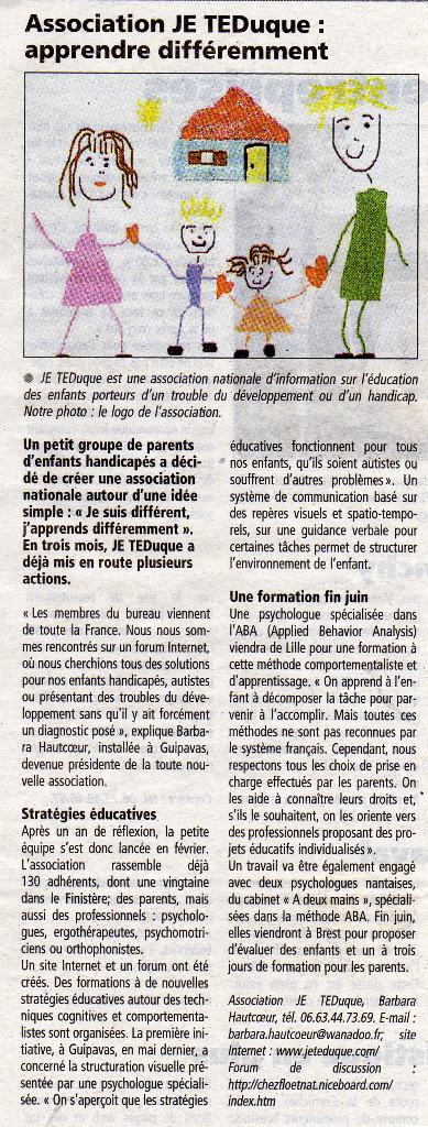 association Je TEDuque dans la presse locale et dans dclic Presse10