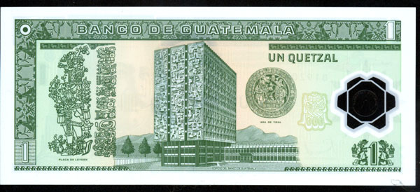 Nuevo billete de 1 quetzal, Guatemala 1_quet11