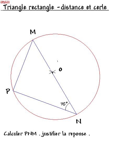 Triangle rectangle - Distance et cerle 20p22411