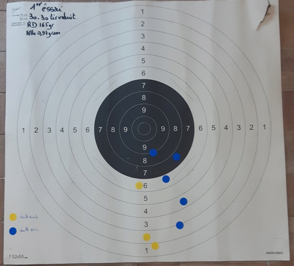 Rechargement 30x30 winchester avec ogive .30 H&N cuivré  20220517