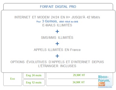 Exclue:  Un Forfait Digital PRO "SIM ONLY" à partir de 29,90€/mois Digita10