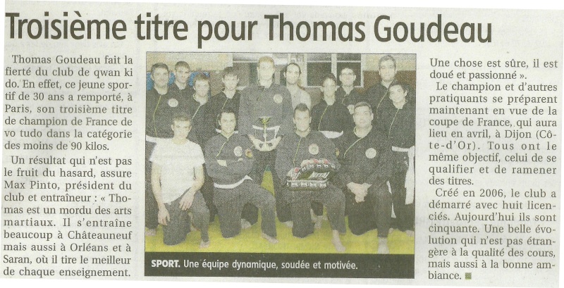 Le club de Châteauneuf Sur Loire dans les médias Thomas10