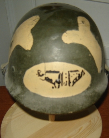 Iraqi Camouflaged Helmet with Unit Insignia 00513