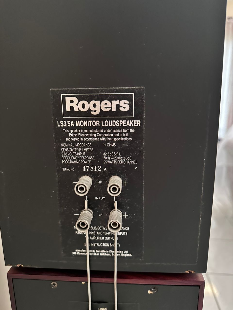 Rogers LS3/5 speaker c/w AB1 Stand  (sold) Img-2038