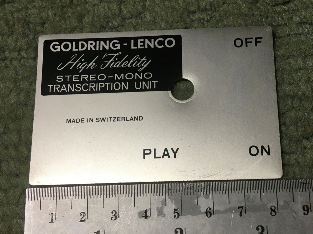 Original Goldring-Lenco Turntable badge Goldri10