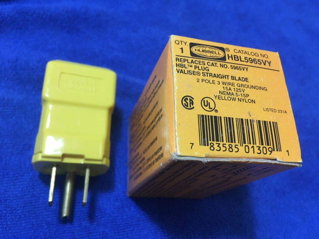 Hubbell HBL5965VY yellow US plug NOS Hubbel12