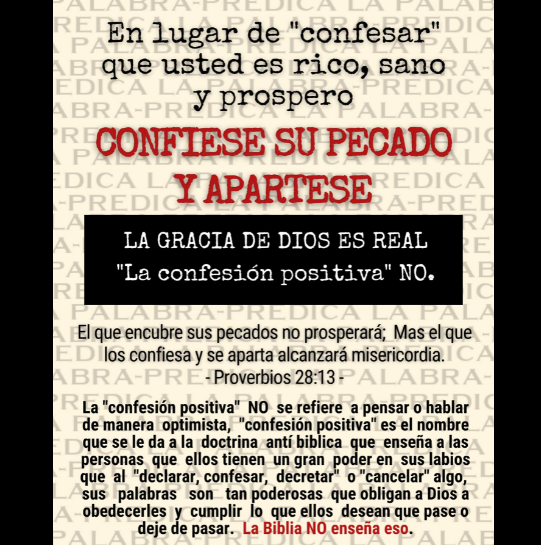 La confesión positiva es una corriente filosófica NO CRISTIANA 19-04-11