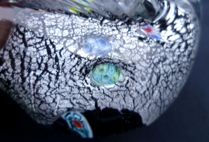 Murano swan with silver and paperweight cased centre P1020922