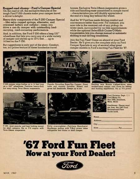 More Ford camper van ads... Ford-c10
