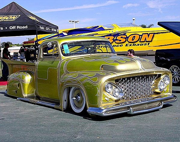 1953 Ford Pick up - The Gold Charriot - Extreme Kustoms - Rick Erickson Ford-210