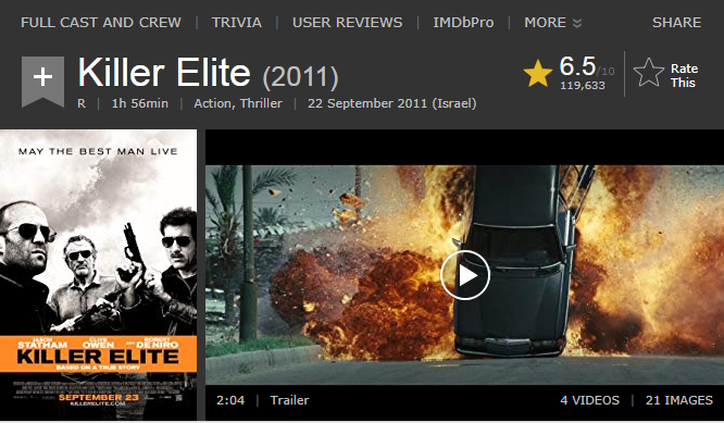 اعادة الرفع للفيلم الاكشن والاثارة الاكثر من رائع Killer Elite (2011) 720p BluRay مترجم بنسخة البلوري 2020-016