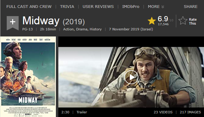 فيلم الاكشن والدراما والتاريخي الرائع Midway (2019) 720p WEB-DL مترجم بنسخة الويب ديل 2020-047