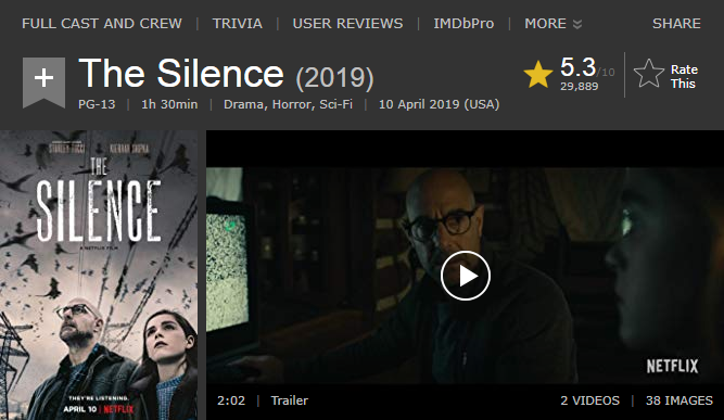 فيلم الدراما والرعب والخيال الجميل The Silence (2019) 720p BluRay مترجم بنسخة البلوري 2020-094