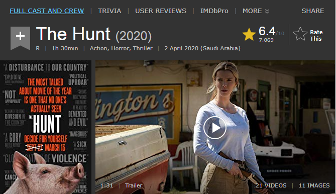 فيلم الاكشن الرعب والاثارة الجميل The Hunt (2020) 720p BluRay مترجم بنسخة البلوري 2020-237