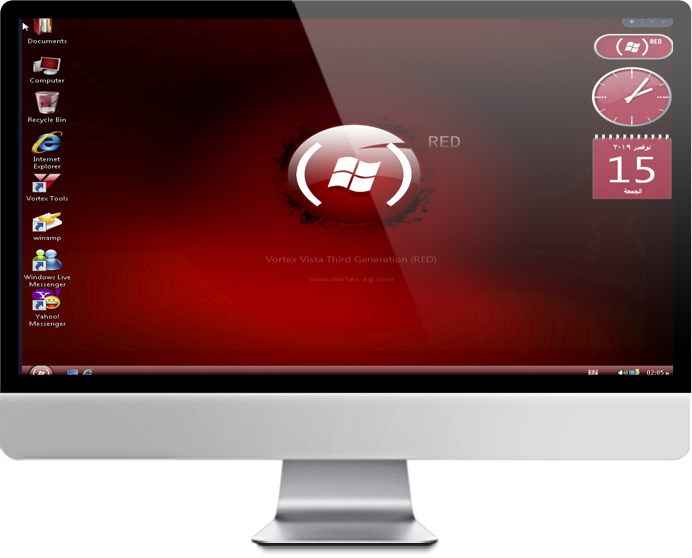 لعشاق الاكس بي  الويندوز الرائع والمعدل باحترافية windows XP Vortex 3G Red Edition 663 MB Nsaer112