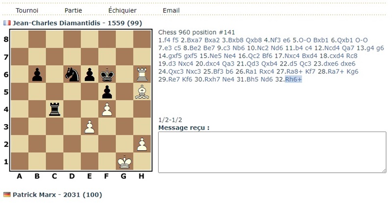 chess - [ICCF] LES PARTIES C960/P/147, Chess 960 preliminary 147 26-11-11