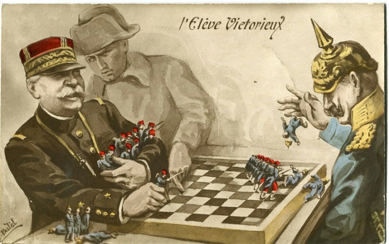 [ARMÉE 14-18] Les cartes postales anciennes... en relation avec les échecs! Cpa_1411
