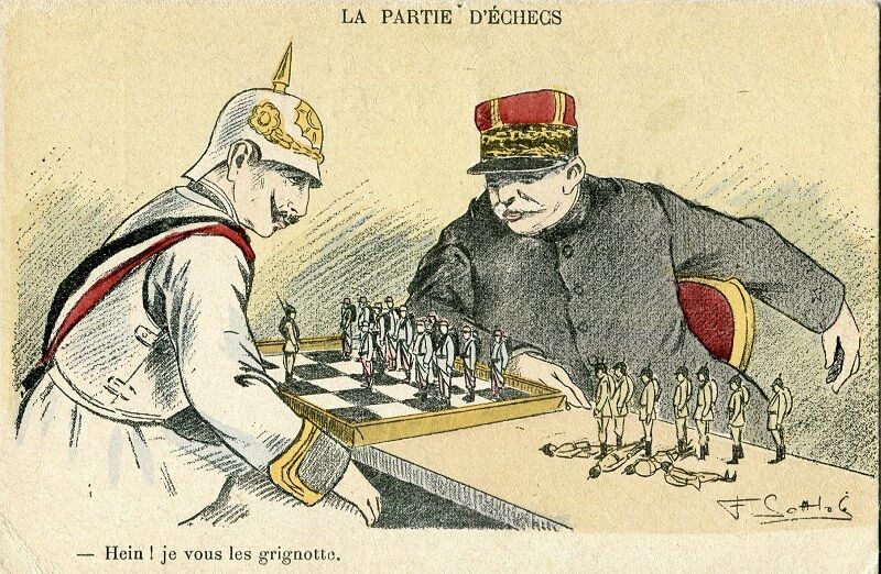 [ARMÉE 14-18] Les cartes postales anciennes... en relation avec les échecs! Cpa_1412