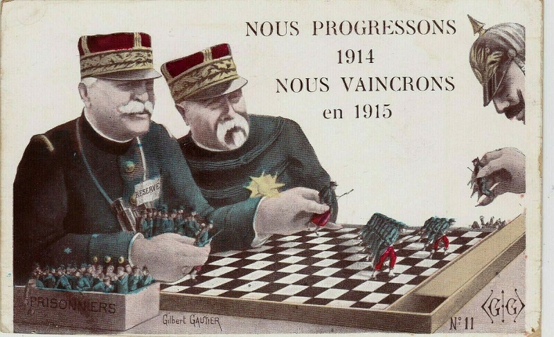 [ARMÉE 14-18] Les cartes postales anciennes... en relation avec les échecs! Cpa_1417