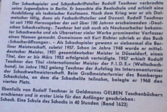 [Rudolf Teschner] Meisterspiele : Unvergeẞlichge Schachpartien Rudolf12