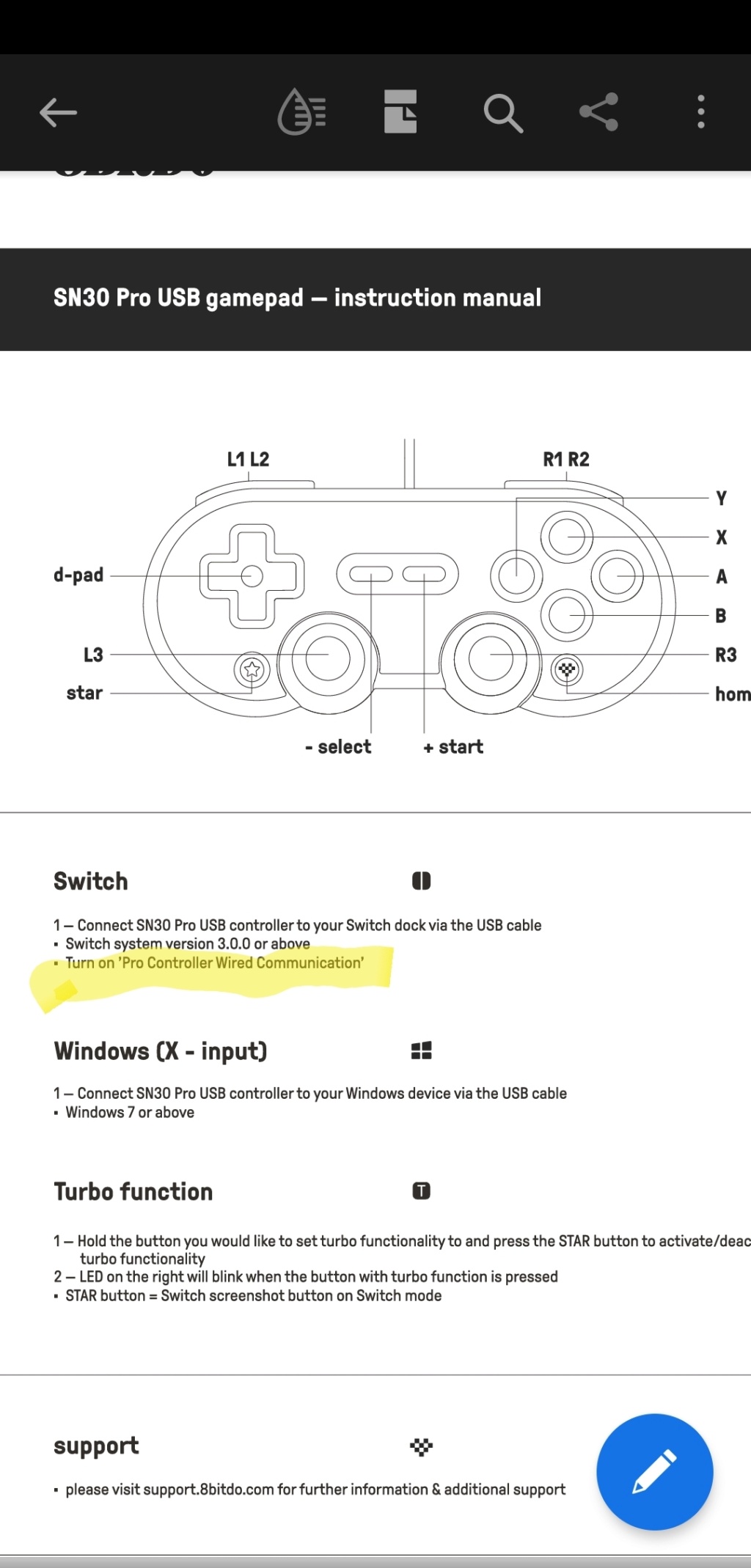 Problème manette 8bitdo sur switch Screen22