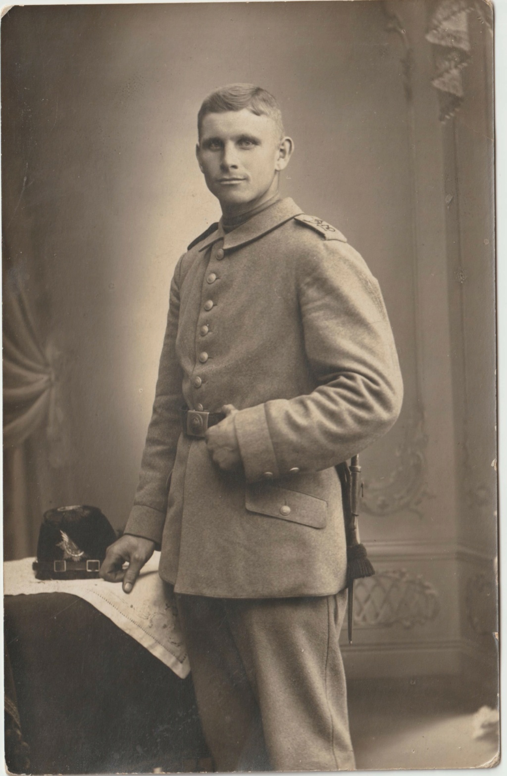 (P) VENDUE carte photo portrait d'un jäger du JB13 saxon  (Metz 09/09/21) 01810