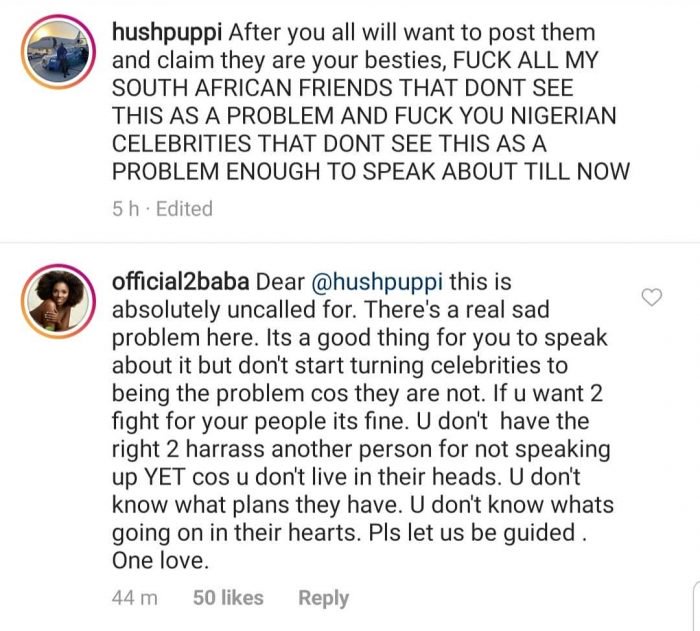 Who Do You Think Is Right?? 2face Blasts Huspuppi For Calling Out SA Celebrities On Xenophobic Attacks 10155511