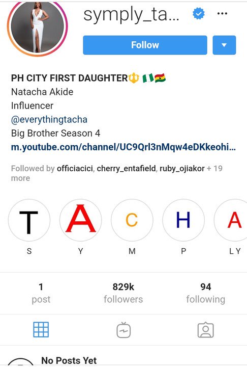 Tacha Deletes All Posts On Her Instagram Page 10372110