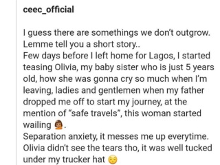 “Separation Anxiety Messes Me Up Every Time” – Bbnaija Star, Cee-C Cries Out 20200710