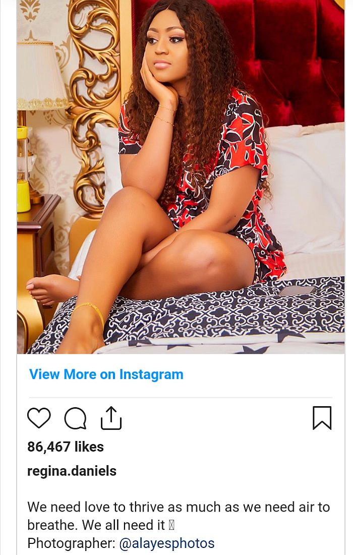 instagram - Regina Daniels Reveals One Thing Everyone Needs (See The Thing) 20200712