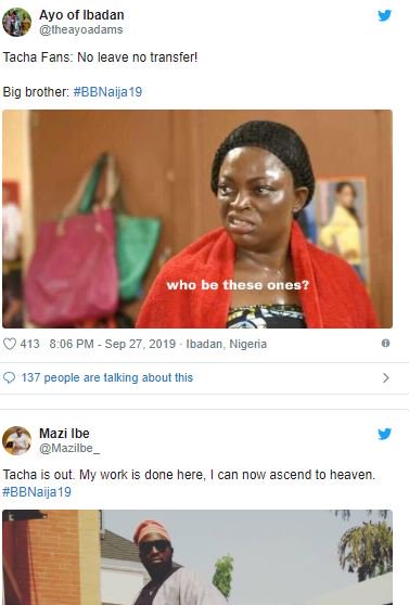 How Nigerians Are Reacting To The Disqualification Of Tacha From Bbnaija House 3-4211