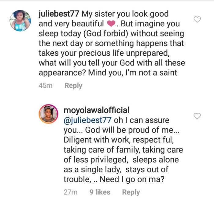 Moyo Lawal Replies A Follower Who Preached Repentance To Her After She Shared Racy Photos 5e26c811
