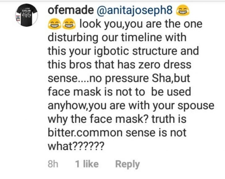 Anita Joseph And Her Followers Fights Dirty Over Face Mask Usage 5ec22610