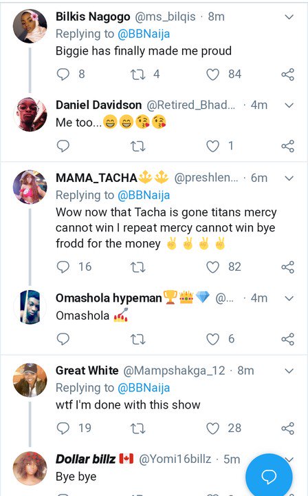 Twitter Fans React After Tacha Disqualified From The Big Brother Naija House Aa10