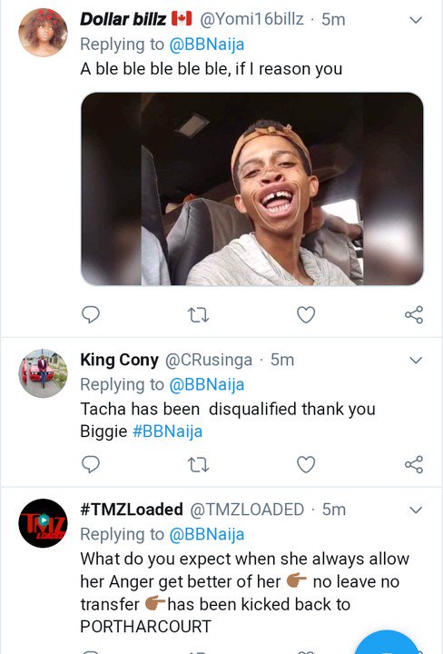 Twitter Fans React After Tacha Disqualified From The Big Brother Naija House Aaaaaa10