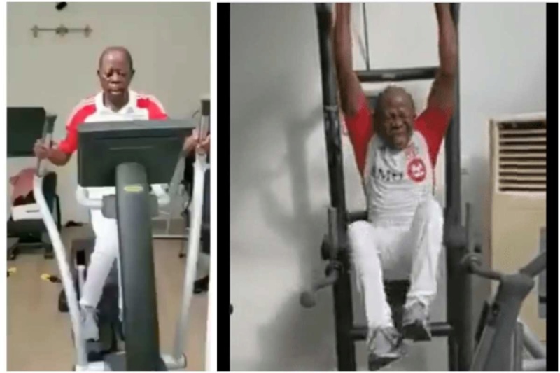 APC National Chairman, Adams Oshiomhole Hits The Gym (Watch Video) Apc-na10