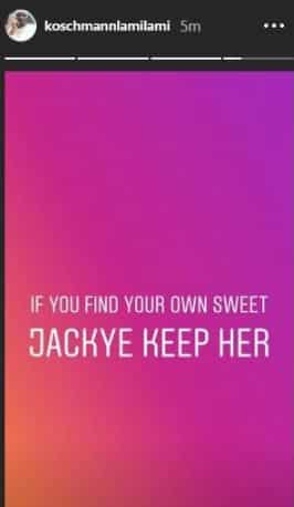 BBNaija 2019: ‘My babe is not knacking’ – Jackye’s boyfriend celebrates Bbnaij33