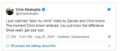 Chris Brown Dominated Davido In The Song Blow My Mind, Journalist Says Blow10